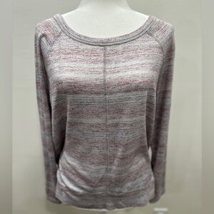 Sonoma Pink, Purple, Gray Striped Sweatshirt